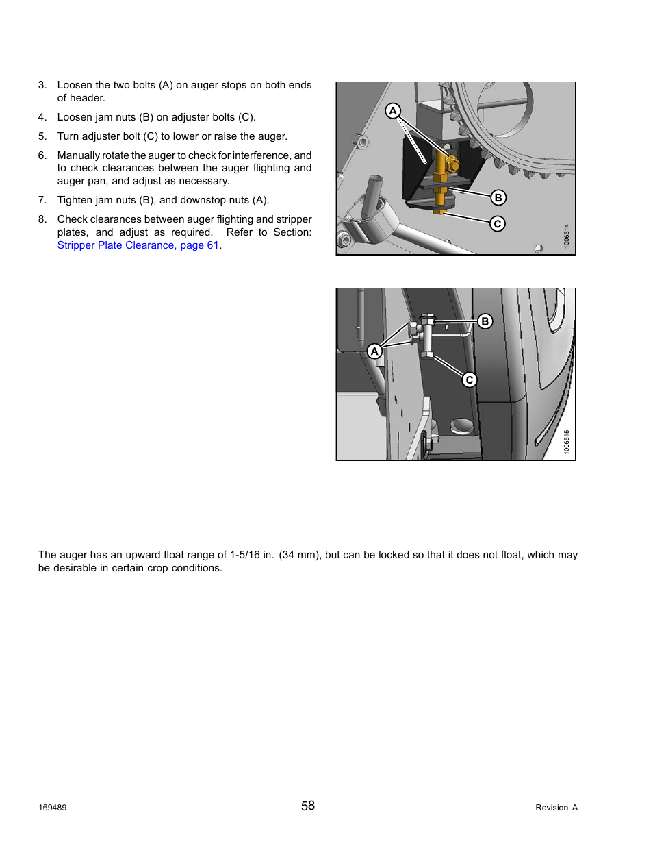 Auger float | MacDon PW8 Pick-Up Header User Manual | Page 66 / 196