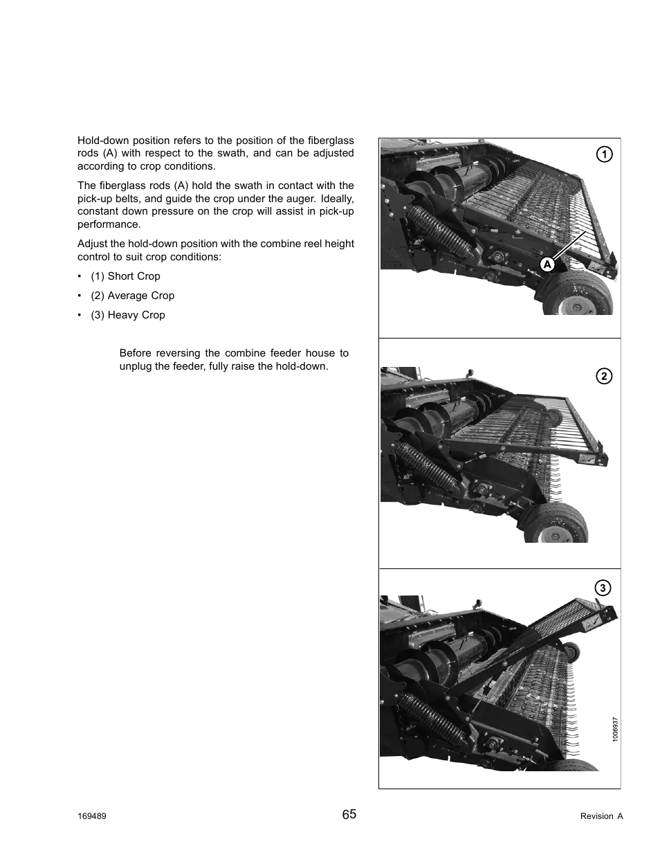 4hold-down, Hold-down position, Hold-down | 4 hold-down | MacDon PW8 Pick-Up Header User Manual | Page 73 / 196