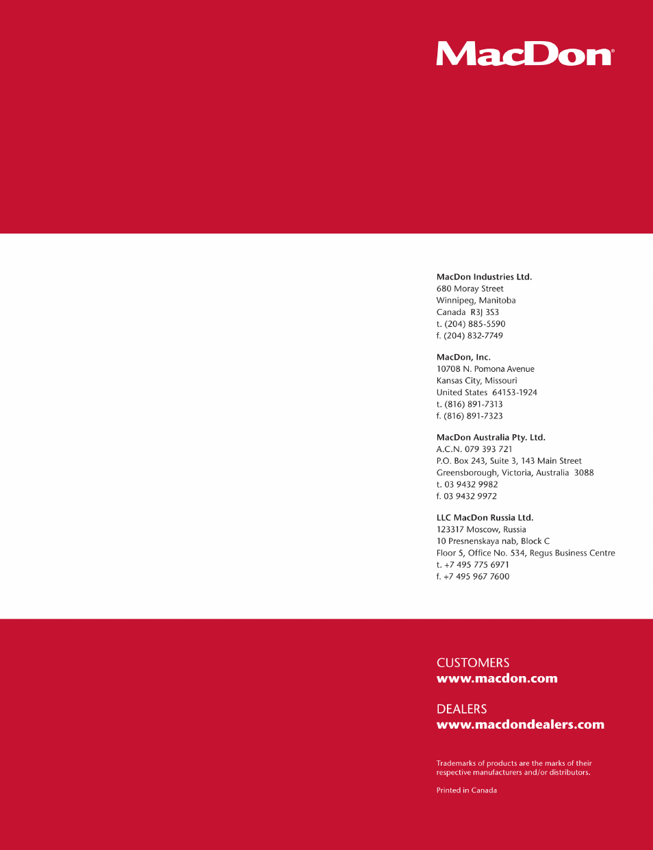 MacDon PW7 Pick-Up Header User Manual | Page 91 / 91