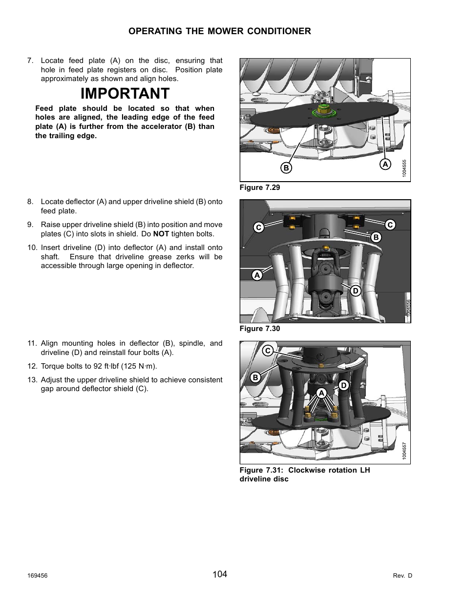 Important | MacDon R85 Rotary Disc 16 Foot Pull-Type User Manual | Page 114 / 244