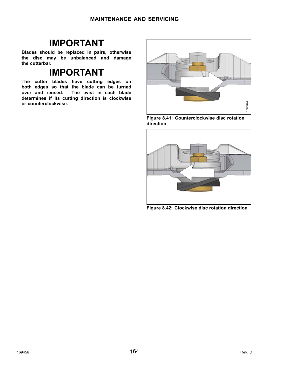 Important | MacDon R85 Rotary Disc 16 Foot Pull-Type User Manual | Page 174 / 244