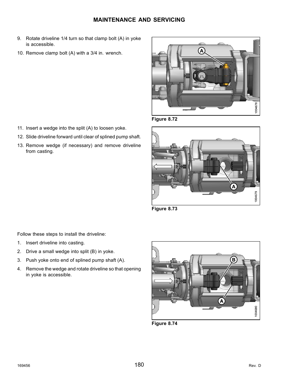 Installing the driveline | MacDon R85 Rotary Disc 16 Foot Pull-Type User Manual | Page 190 / 244