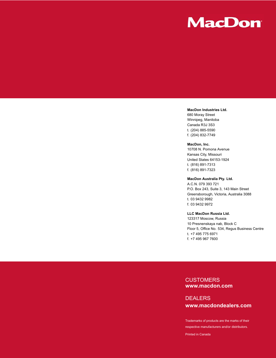 MacDon R85 Rotary Disc 16 Foot Pull-Type User Manual | Page 244 / 244