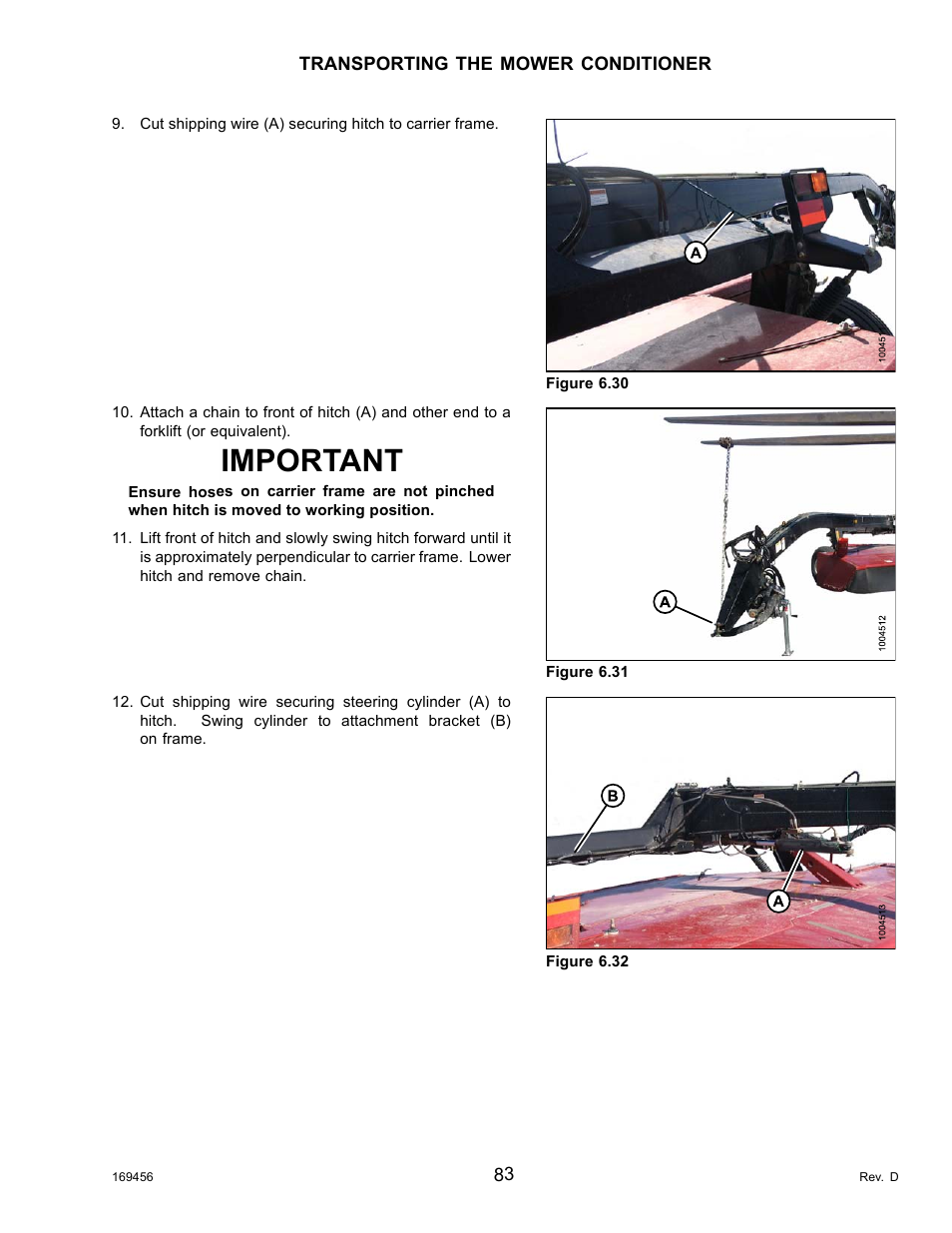 Important | MacDon R85 Rotary Disc 16 Foot Pull-Type User Manual | Page 93 / 244