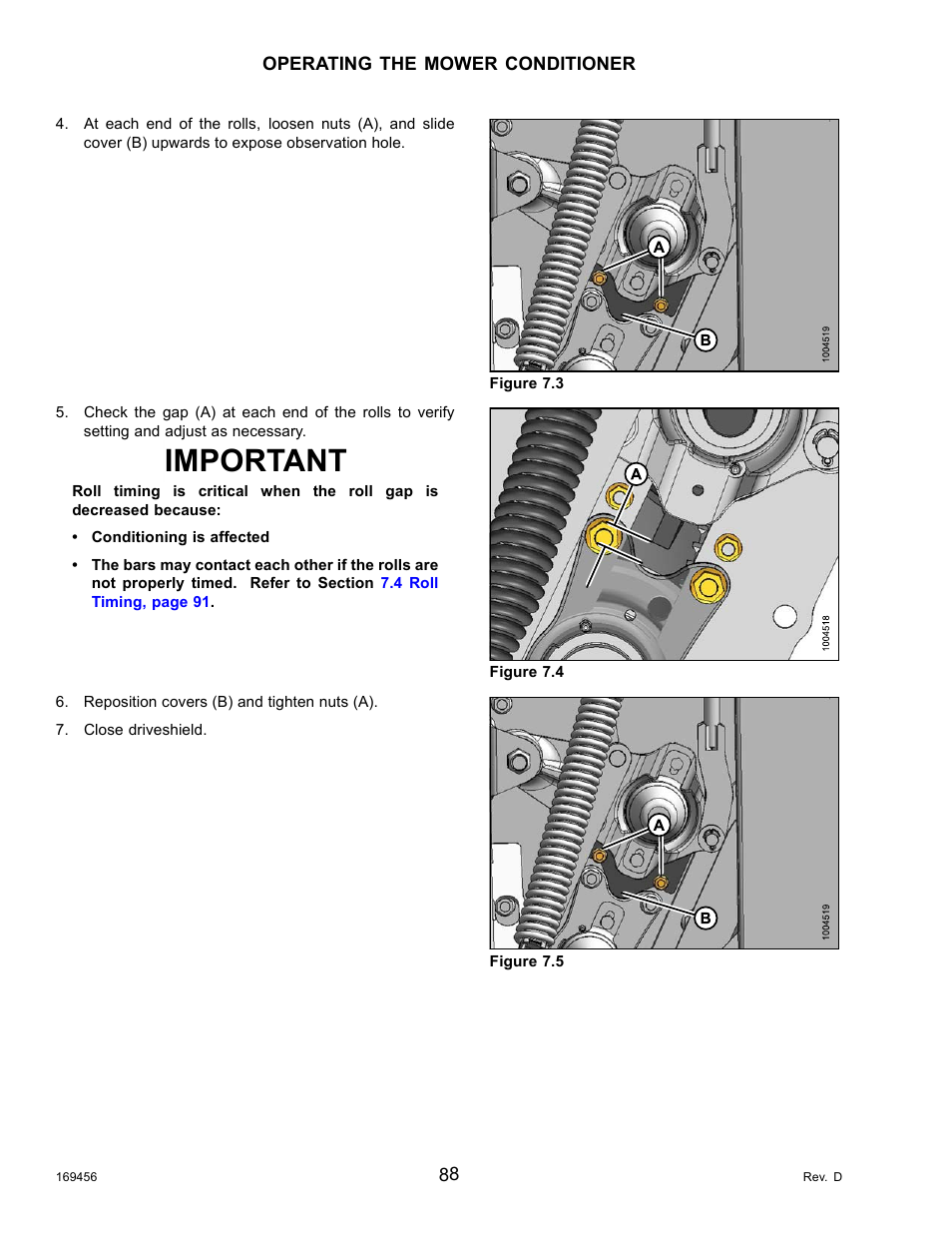 Important | MacDon R85 Rotary Disc 16 Foot Pull-Type User Manual | Page 98 / 244