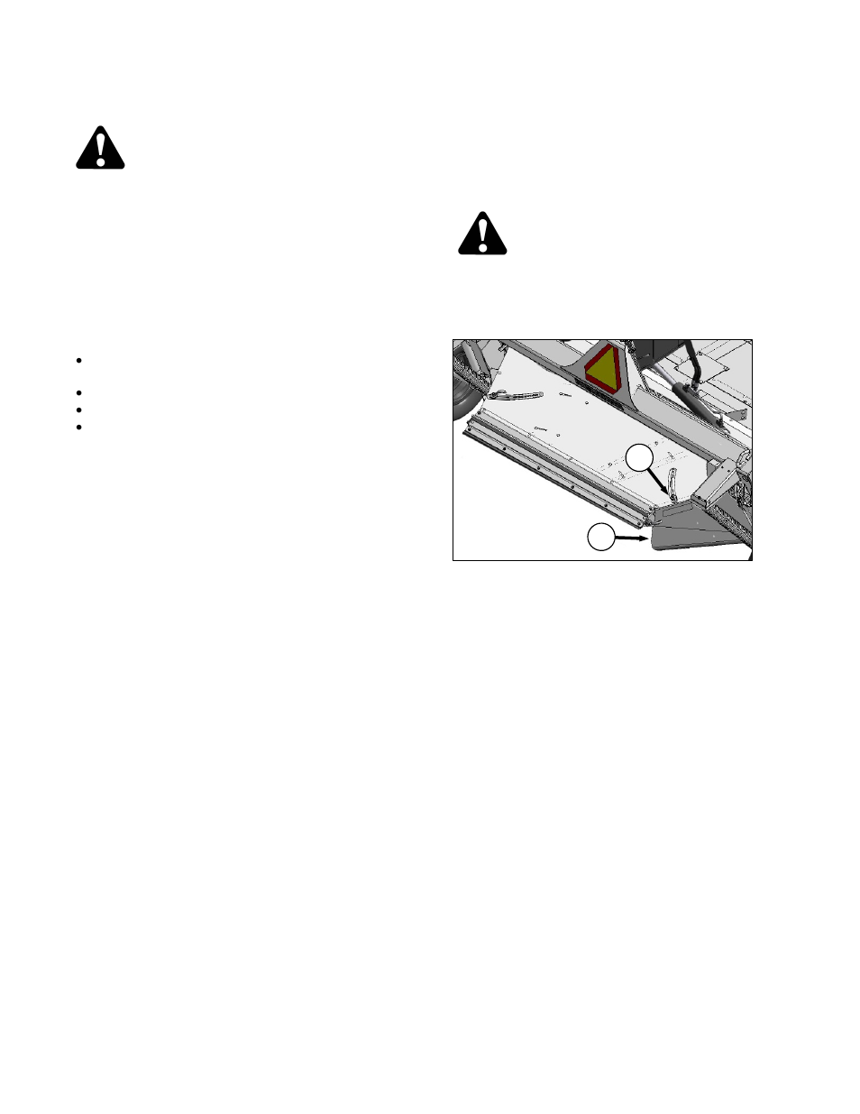 Warning, Danger | MacDon R85 Rotary Disc 13 Foot Pull-Type User Manual | Page 48 / 103