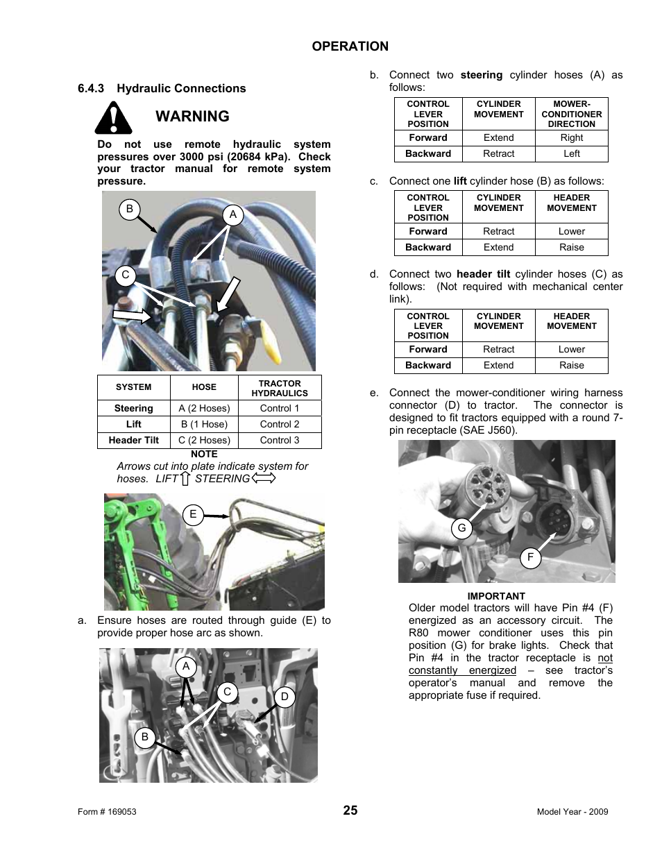 Warning, Operation | MacDon R80 Rotary Disc Pull-Type Windrower User Manual | Page 27 / 124