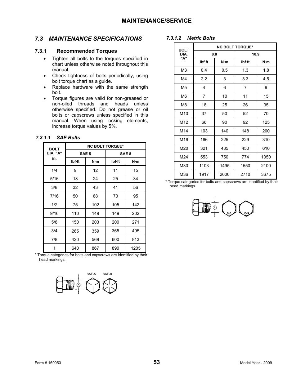 Maintenance/service, 3 maintenance specifications | MacDon R80 Rotary Disc Pull-Type Windrower User Manual | Page 55 / 124