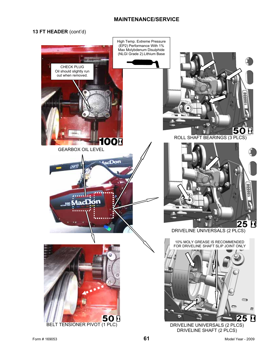 Maintenance/service | MacDon R80 Rotary Disc Pull-Type Windrower User Manual | Page 63 / 124