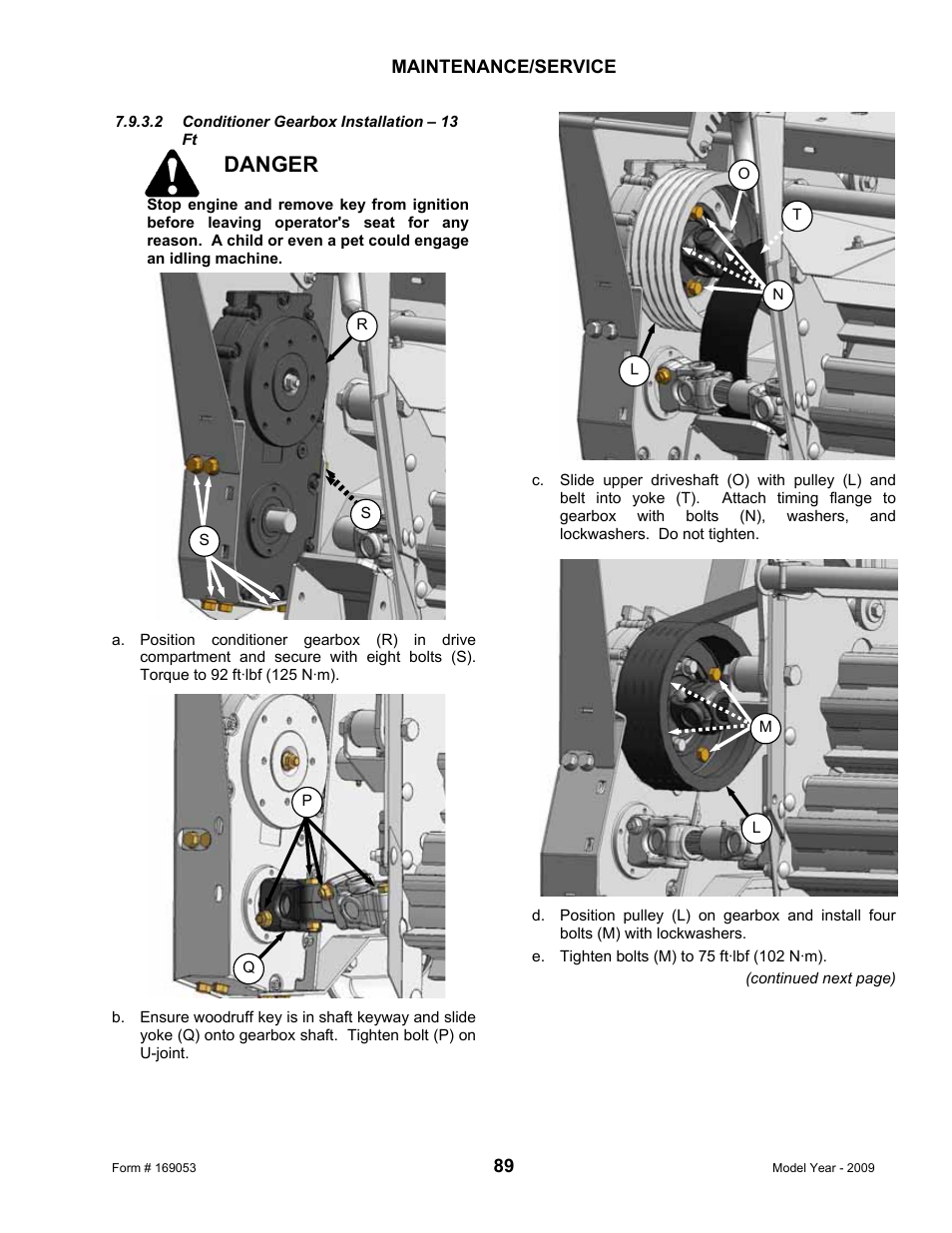 Danger | MacDon R80 Rotary Disc Pull-Type Windrower User Manual | Page 91 / 124