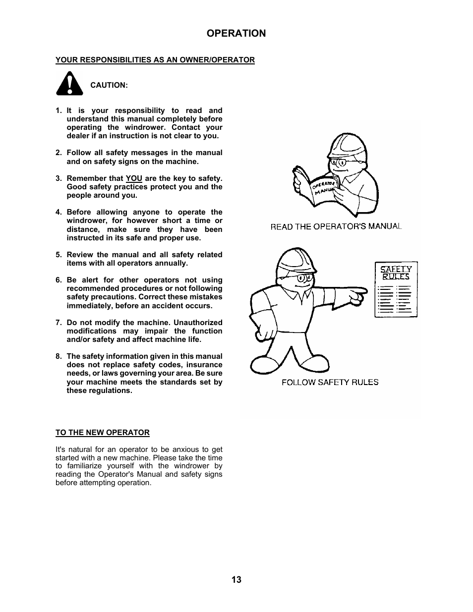 Operation | MacDon 5010 Mower Conditioner User Manual | Page 15 / 82