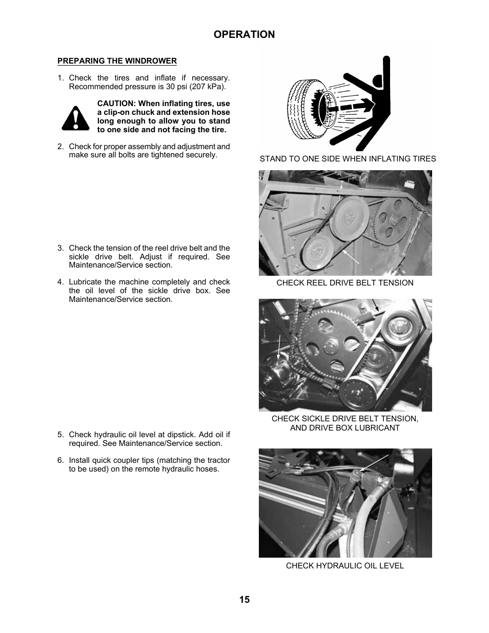 Operation | MacDon 5010 Mower Conditioner User Manual | Page 17 / 82
