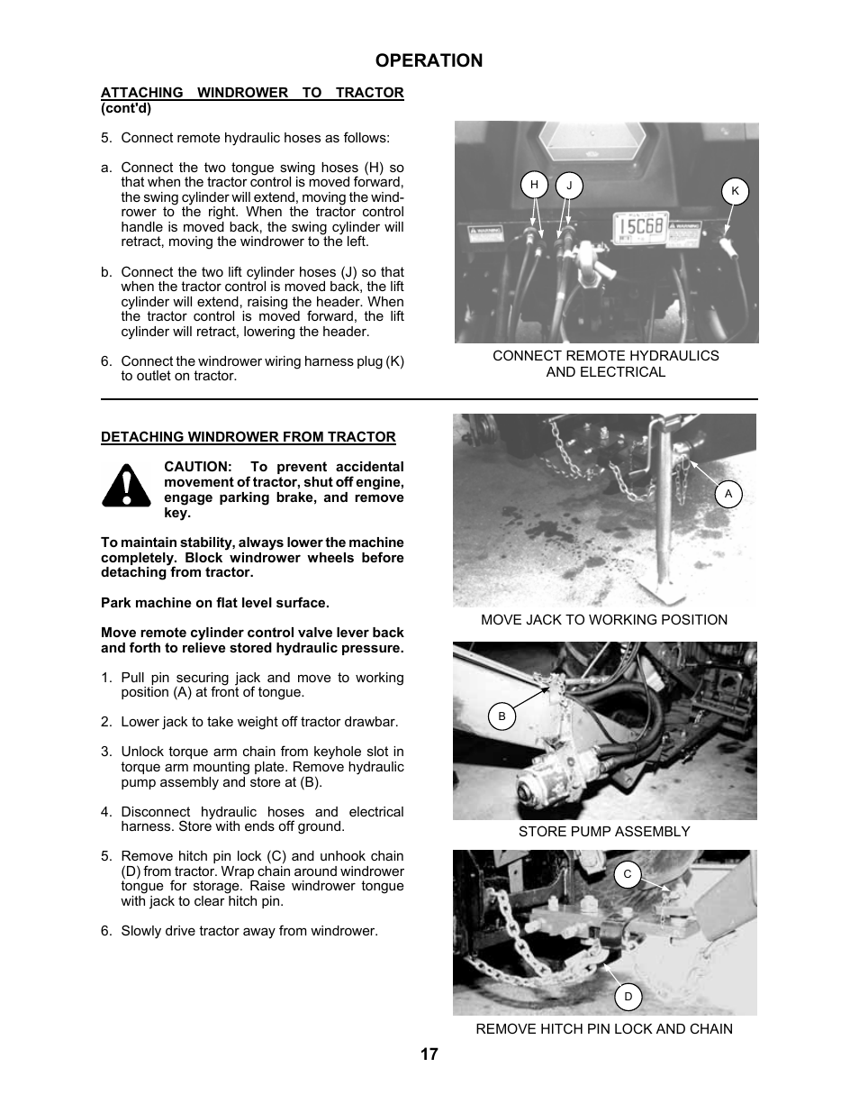 Operation | MacDon 5010 Mower Conditioner User Manual | Page 19 / 82