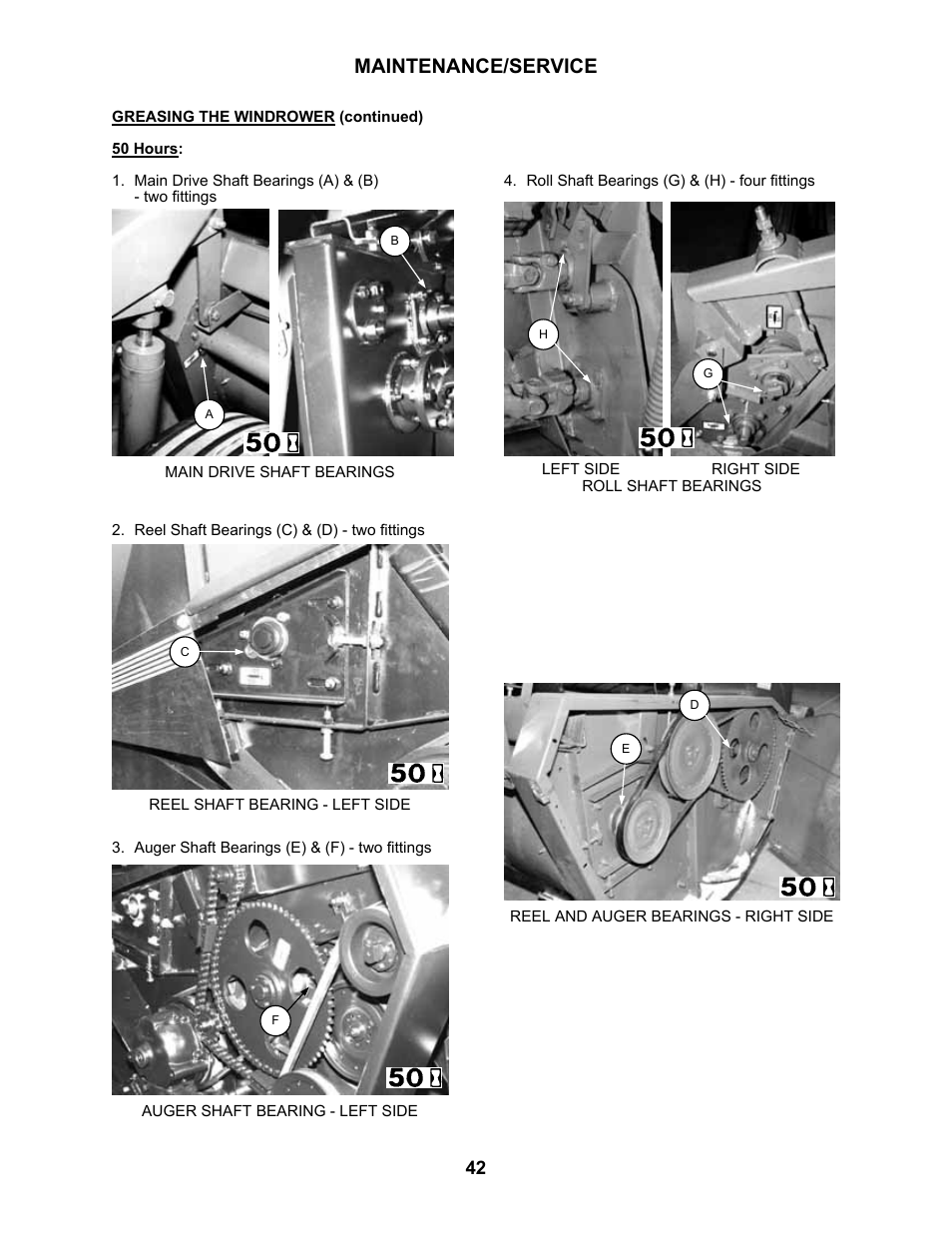Maintenance/service | MacDon 5010 Mower Conditioner User Manual | Page 44 / 82