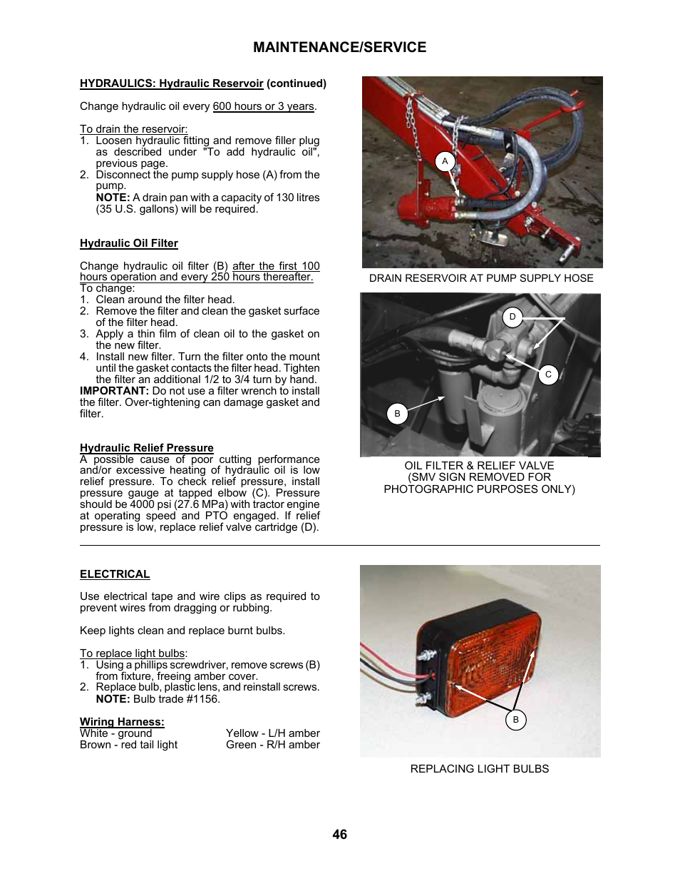 Maintenance/service | MacDon 5010 Mower Conditioner User Manual | Page 48 / 82