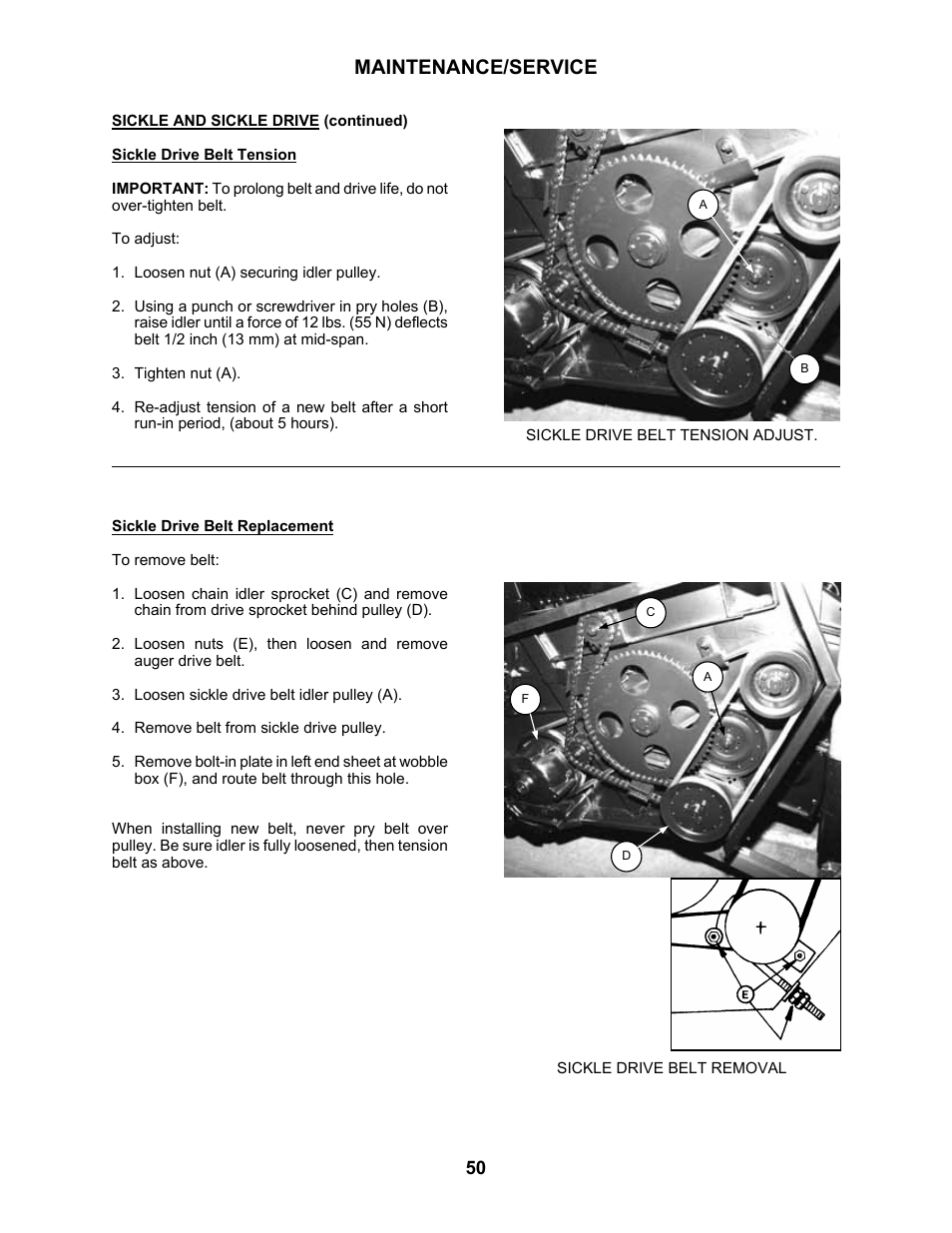 Maintenance/service | MacDon 5010 Mower Conditioner User Manual | Page 52 / 82