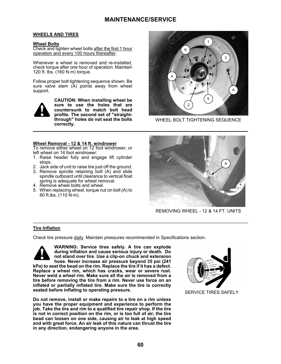 Maintenance/service | MacDon 5010 Mower Conditioner User Manual | Page 62 / 82