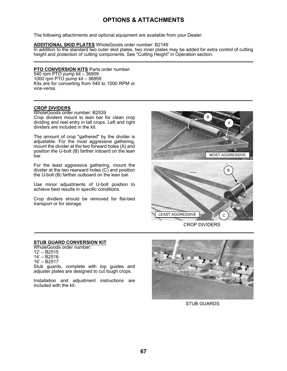 Options & attachments | MacDon 5010 Mower Conditioner User Manual | Page 69 / 82