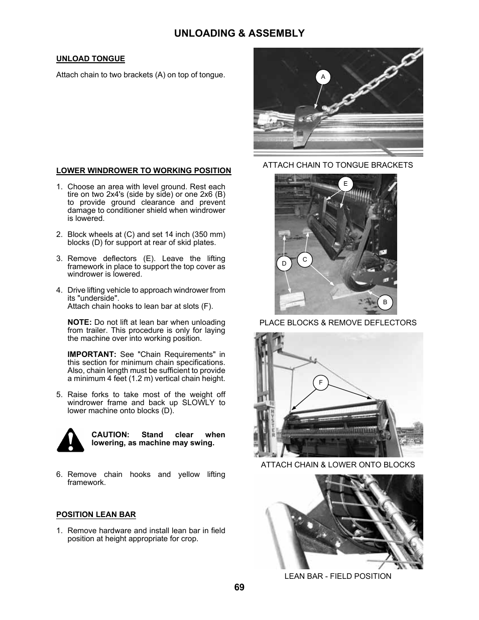 Unloading & assembly | MacDon 5010 Mower Conditioner User Manual | Page 71 / 82