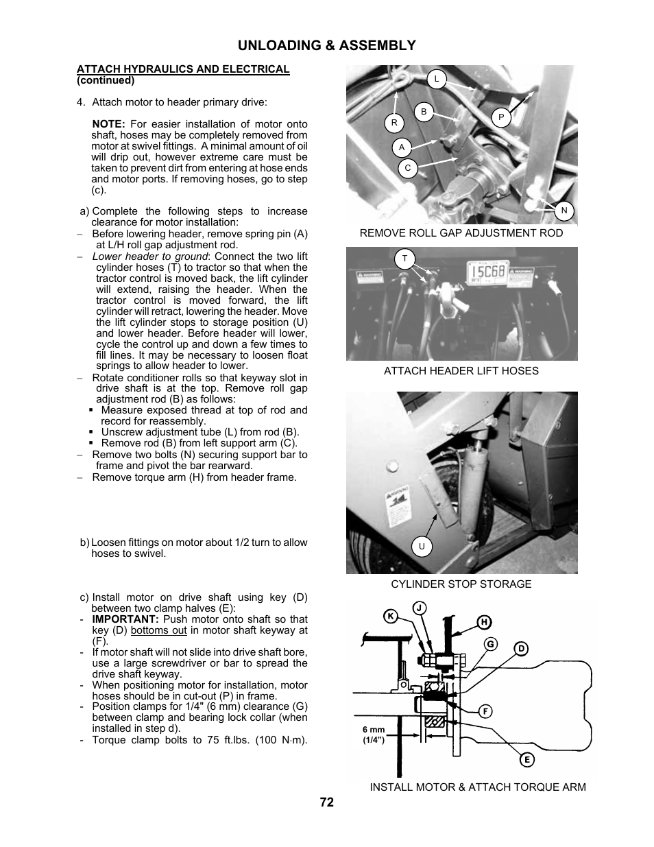 Unloading & assembly | MacDon 5010 Mower Conditioner User Manual | Page 74 / 82