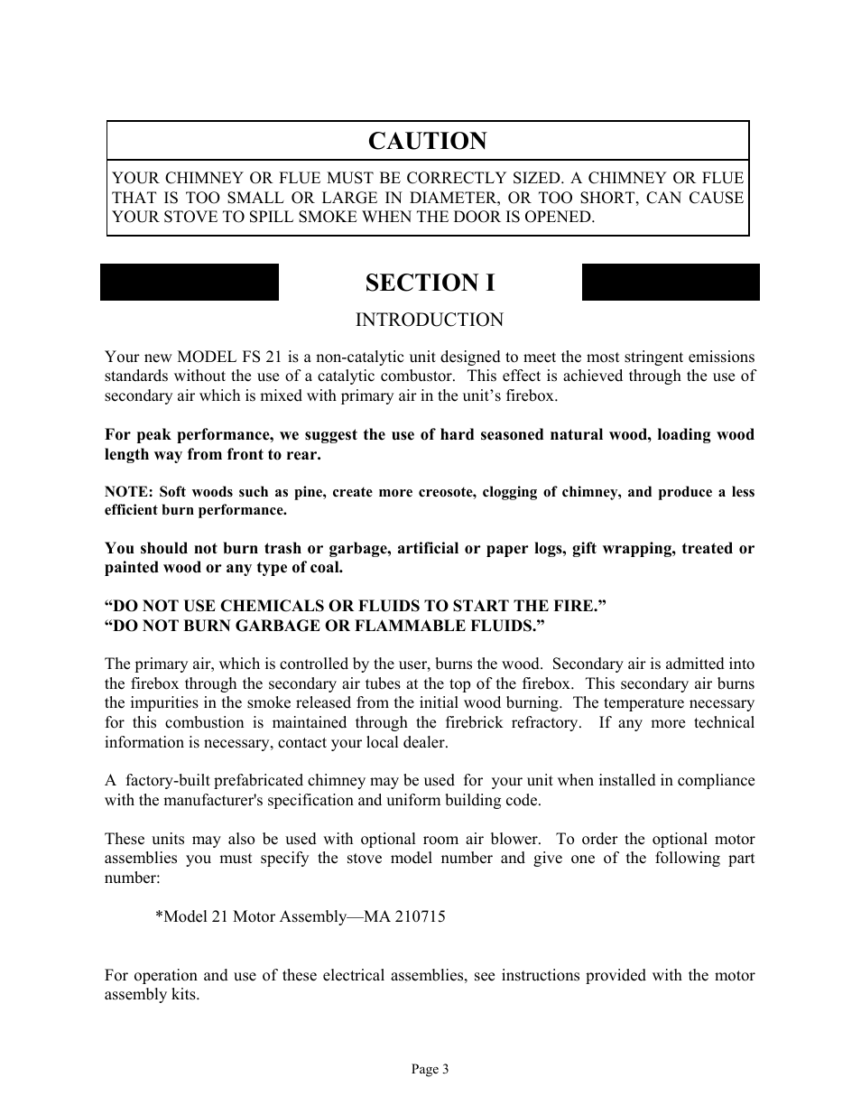 Caution | New Buck Corporation FS 21 User Manual | Page 5 / 33