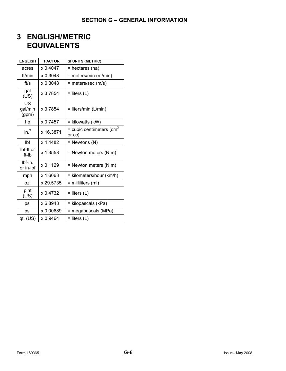 3 english/metric equivalents | MacDon Double Windrow Attachment User Manual | Page 12 / 65