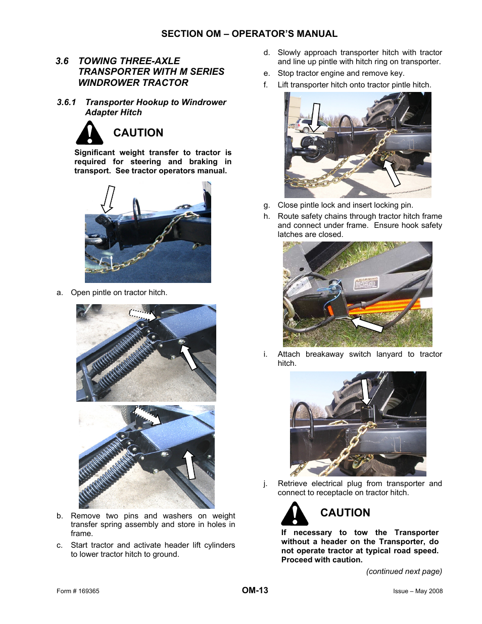 Caution | MacDon Double Windrow Attachment User Manual | Page 37 / 65