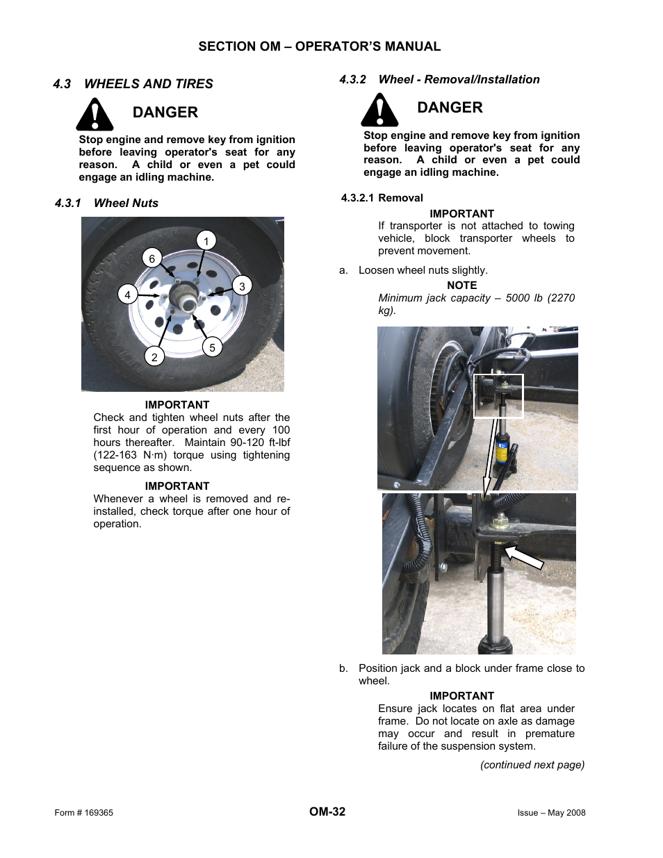 Danger | MacDon Double Windrow Attachment User Manual | Page 56 / 65