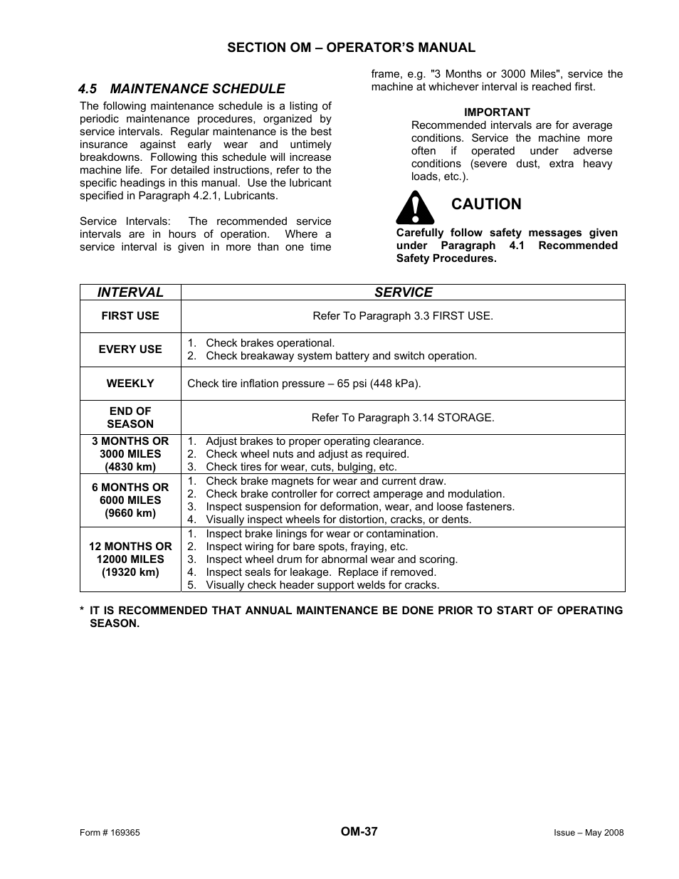Caution | MacDon Double Windrow Attachment User Manual | Page 61 / 65
