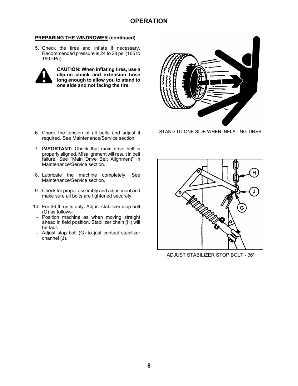 Operation | MacDon 3020 Pull-Type Windrower User Manual | Page 19 / 89