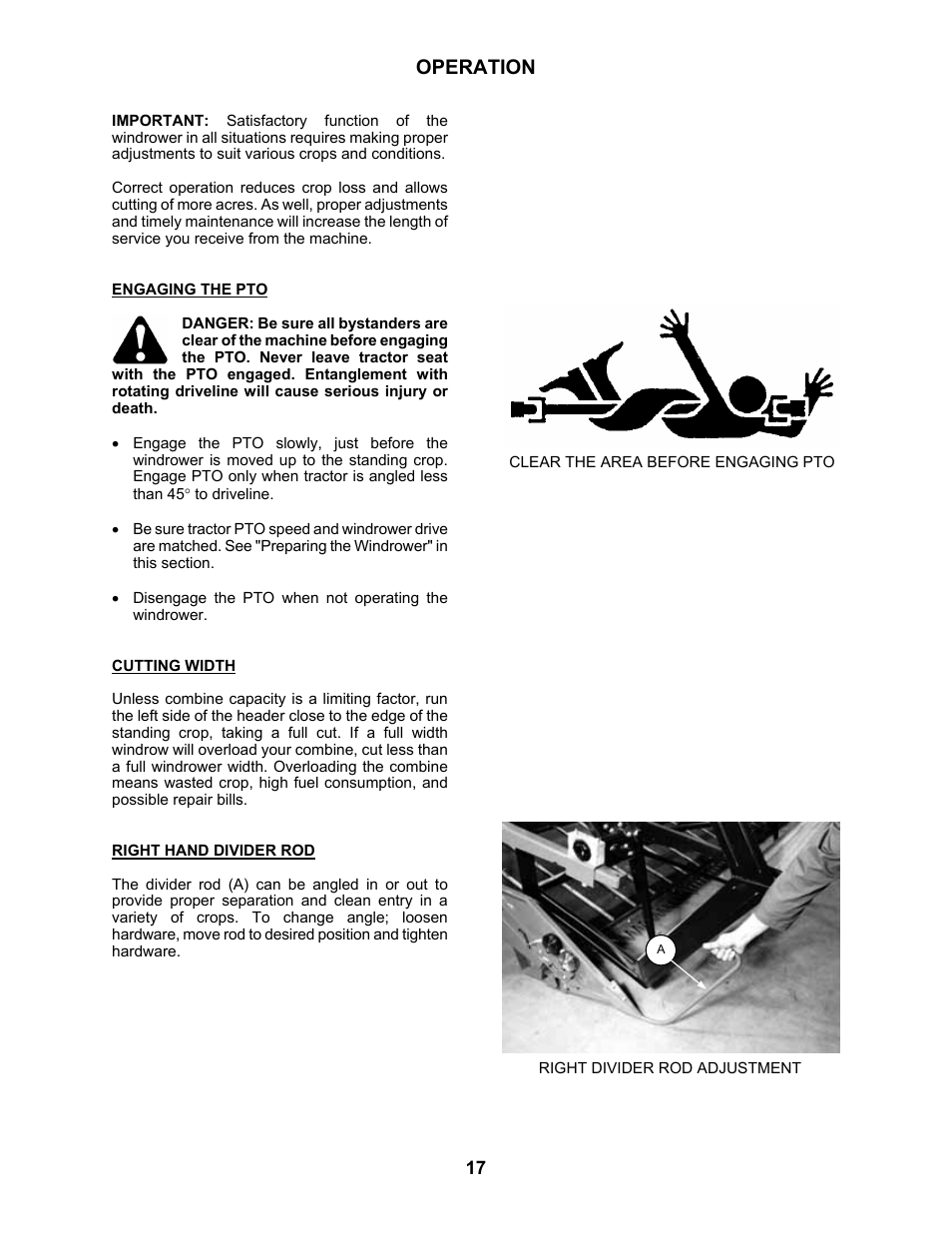 Operation | MacDon 3020 Pull-Type Windrower User Manual | Page 28 / 89