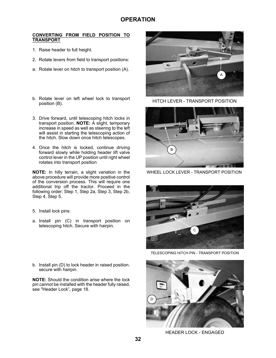 Operation | MacDon 3020 Pull-Type Windrower User Manual | Page 43 / 89