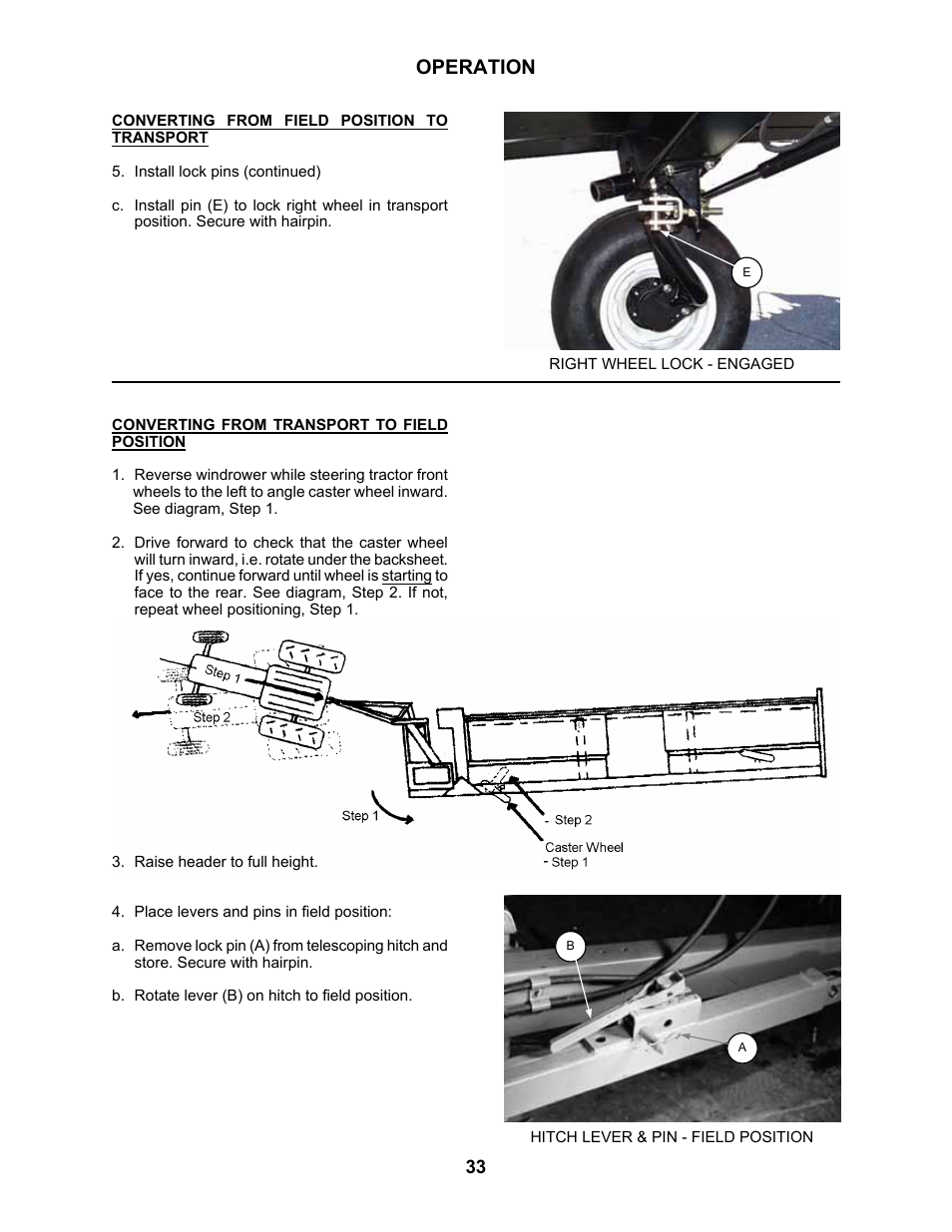 Operation | MacDon 3020 Pull-Type Windrower User Manual | Page 44 / 89