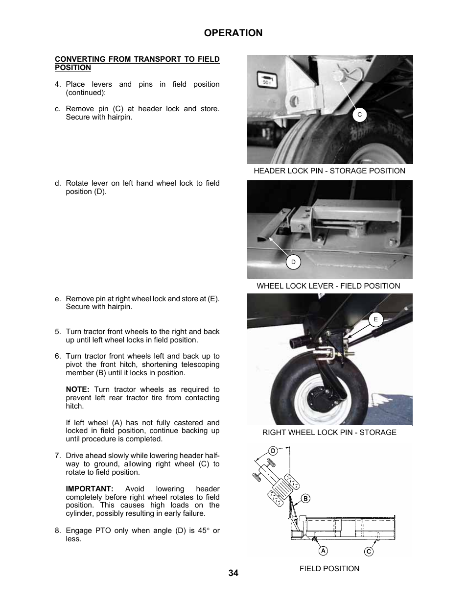 Operation | MacDon 3020 Pull-Type Windrower User Manual | Page 45 / 89