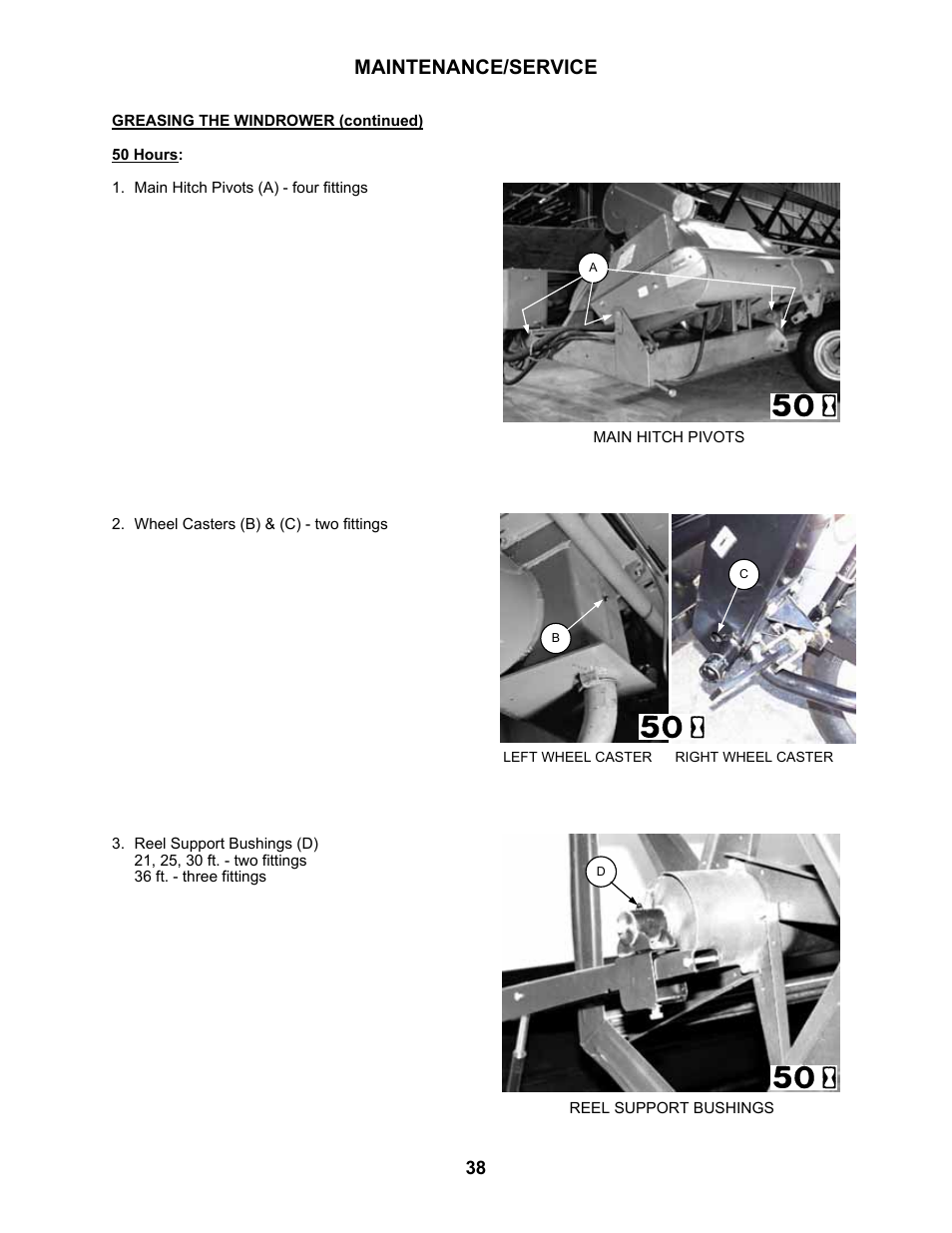 Maintenance/service | MacDon 3020 Pull-Type Windrower User Manual | Page 49 / 89