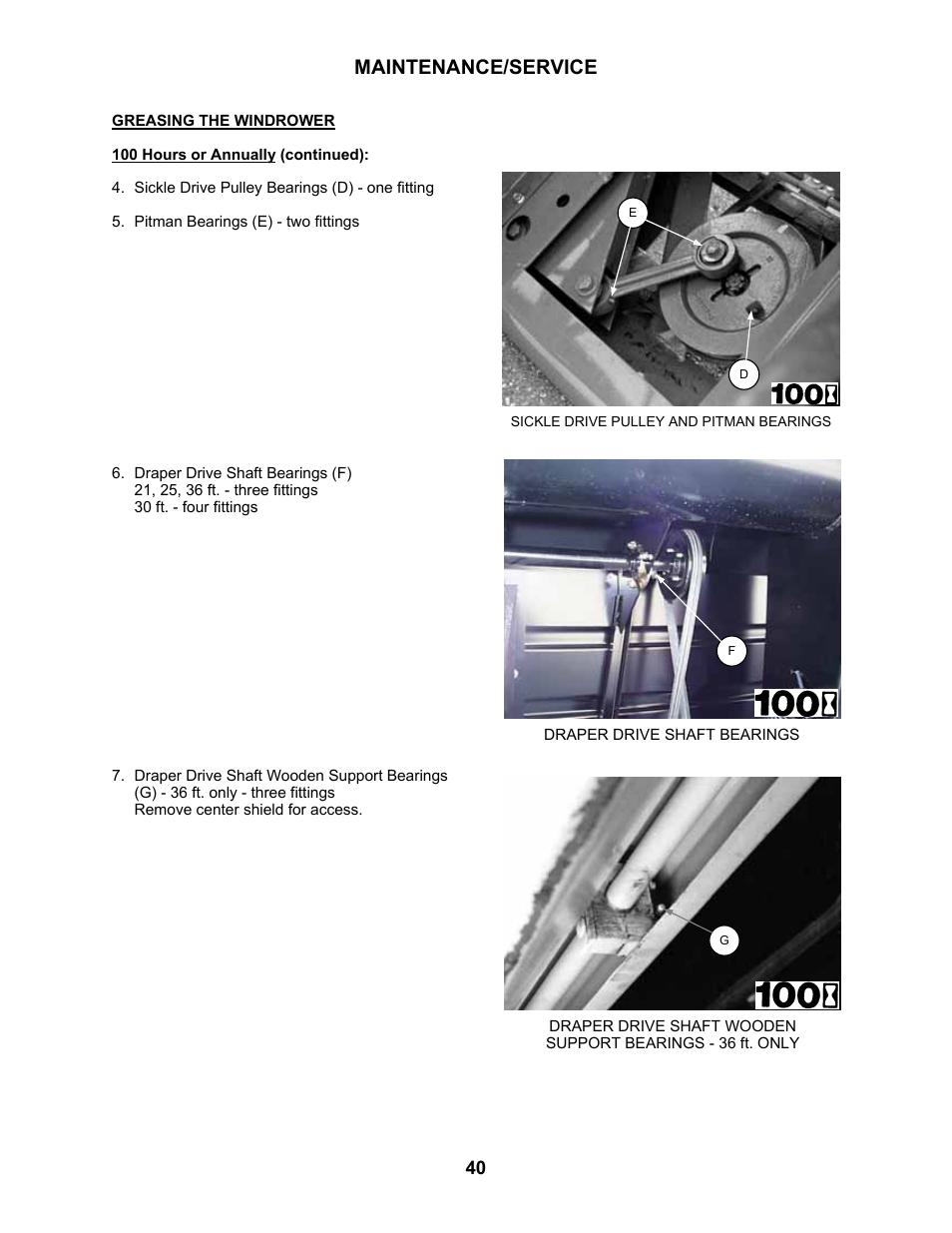 Maintenance/service | MacDon 3020 Pull-Type Windrower User Manual | Page 51 / 89