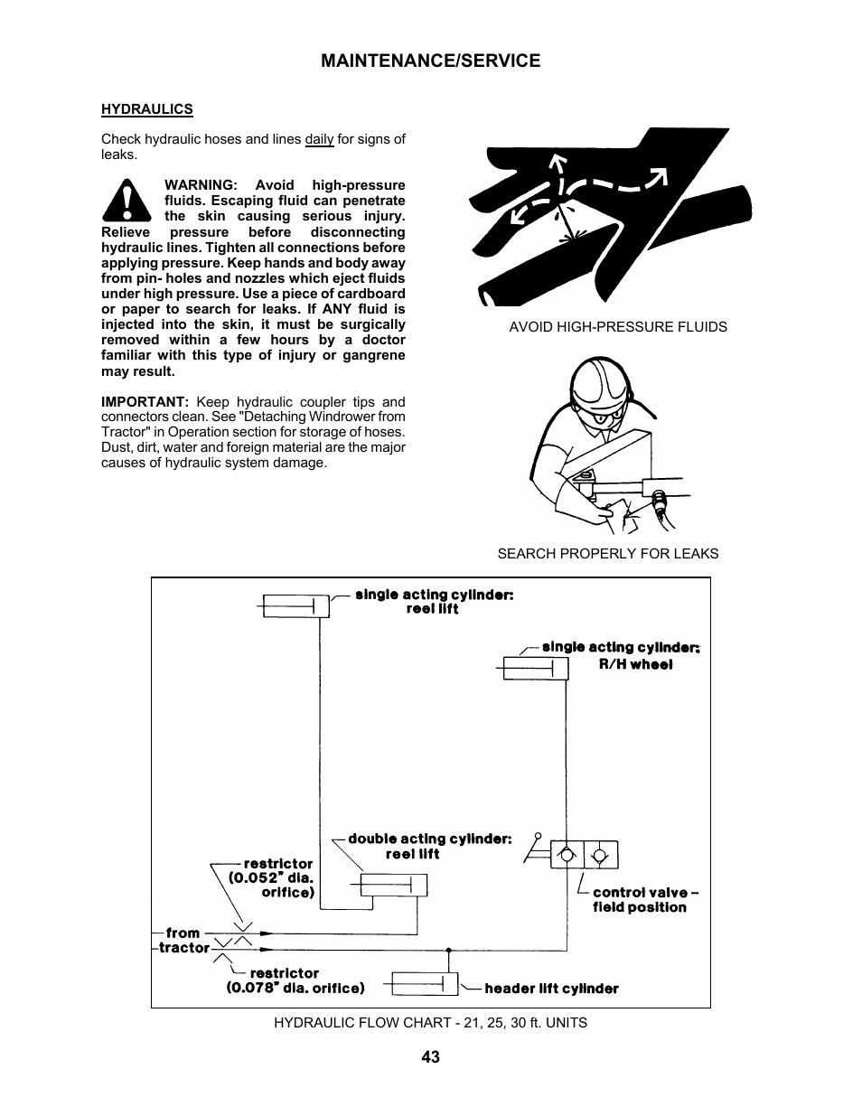 Maintenance/service | MacDon 3020 Pull-Type Windrower User Manual | Page 54 / 89