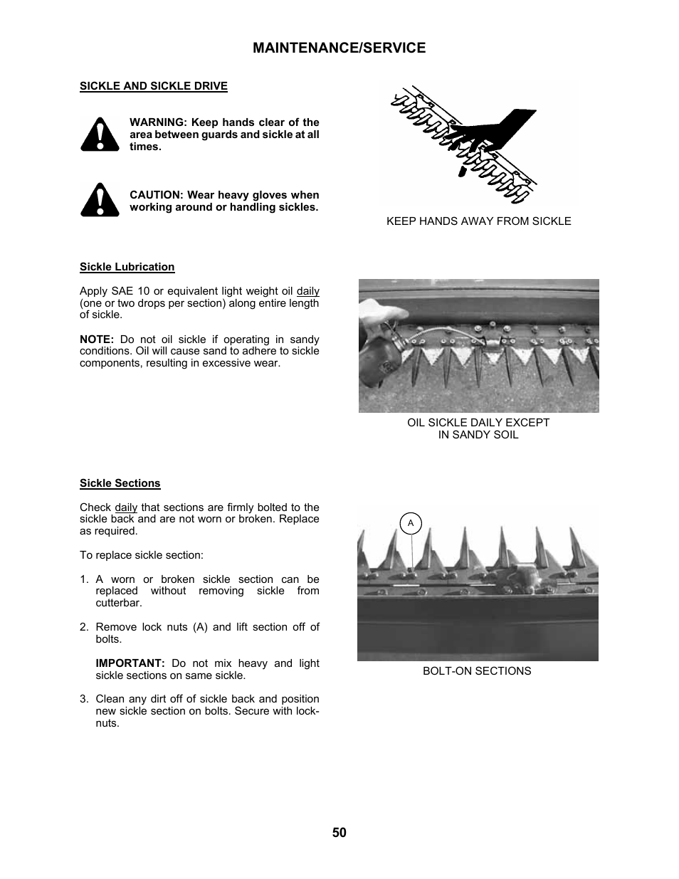 Maintenance/service | MacDon 3020 Pull-Type Windrower User Manual | Page 61 / 89