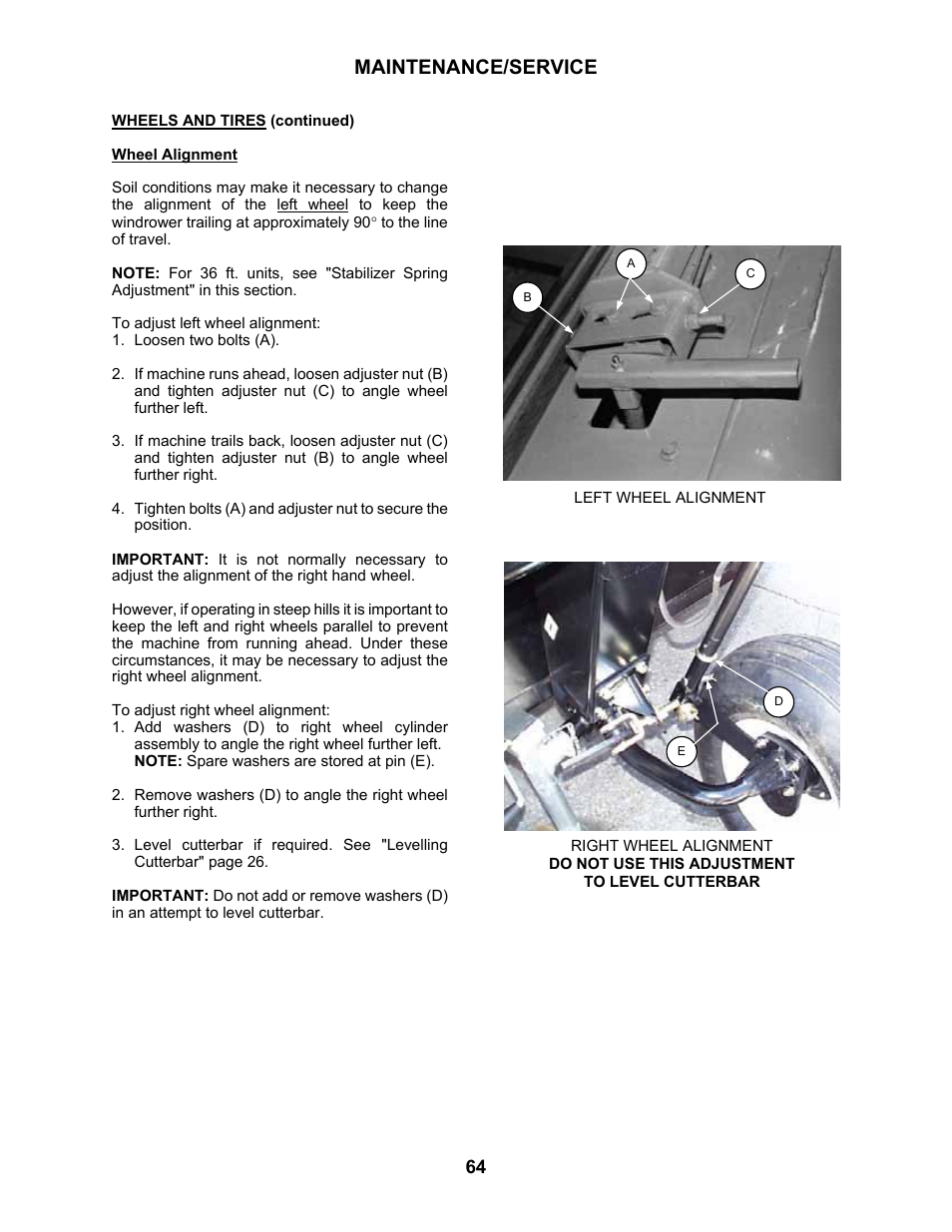 Maintenance/service | MacDon 3020 Pull-Type Windrower User Manual | Page 75 / 89