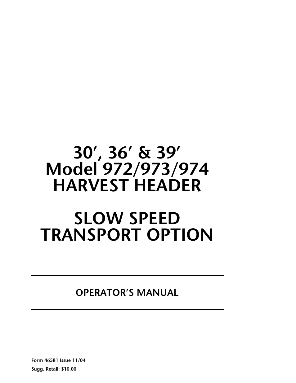 MacDon Transport 30-36 ft and 39 ft 974 User Manual | 24 pages