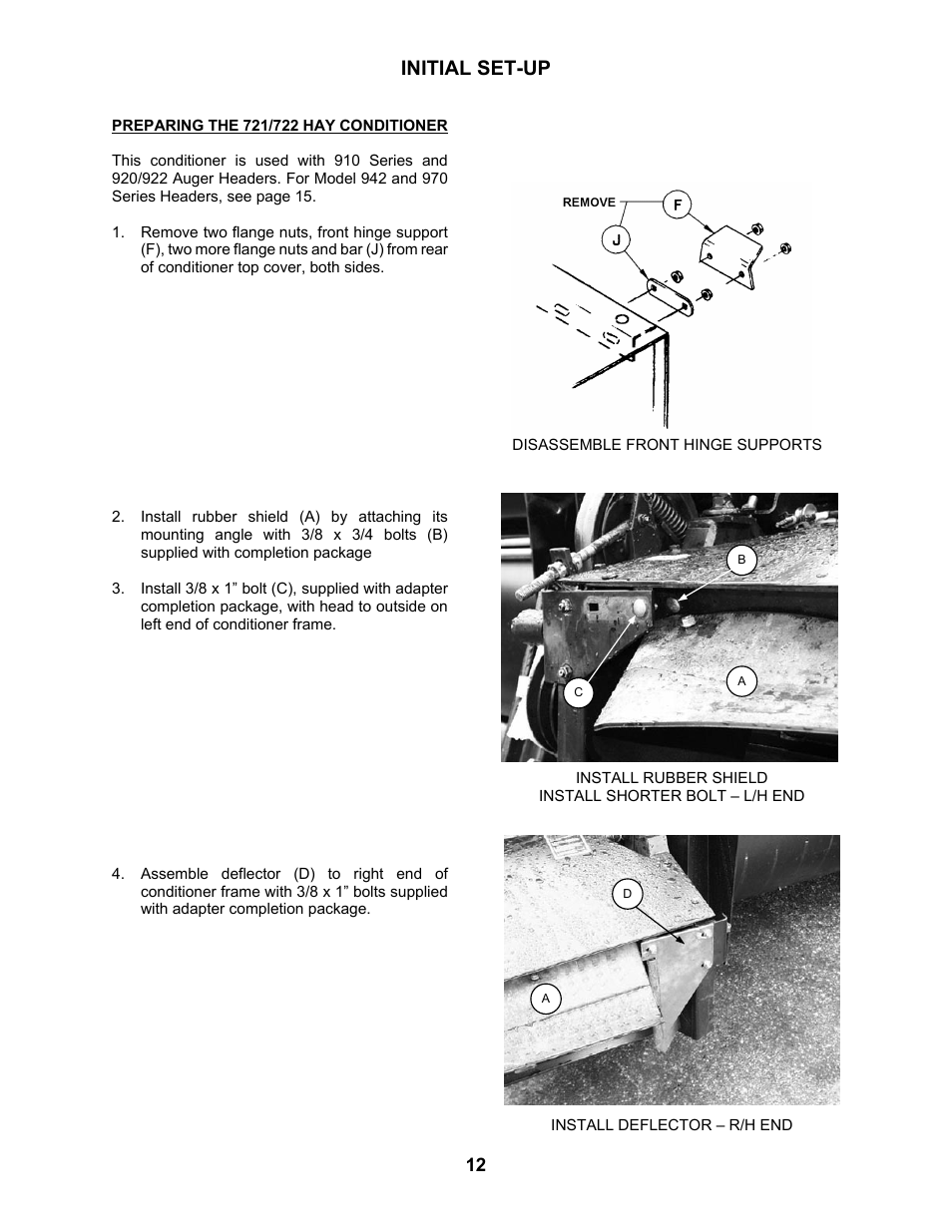 Initial set-up | MacDon 802 Bi-Directional Adapter User Manual | Page 13 / 44