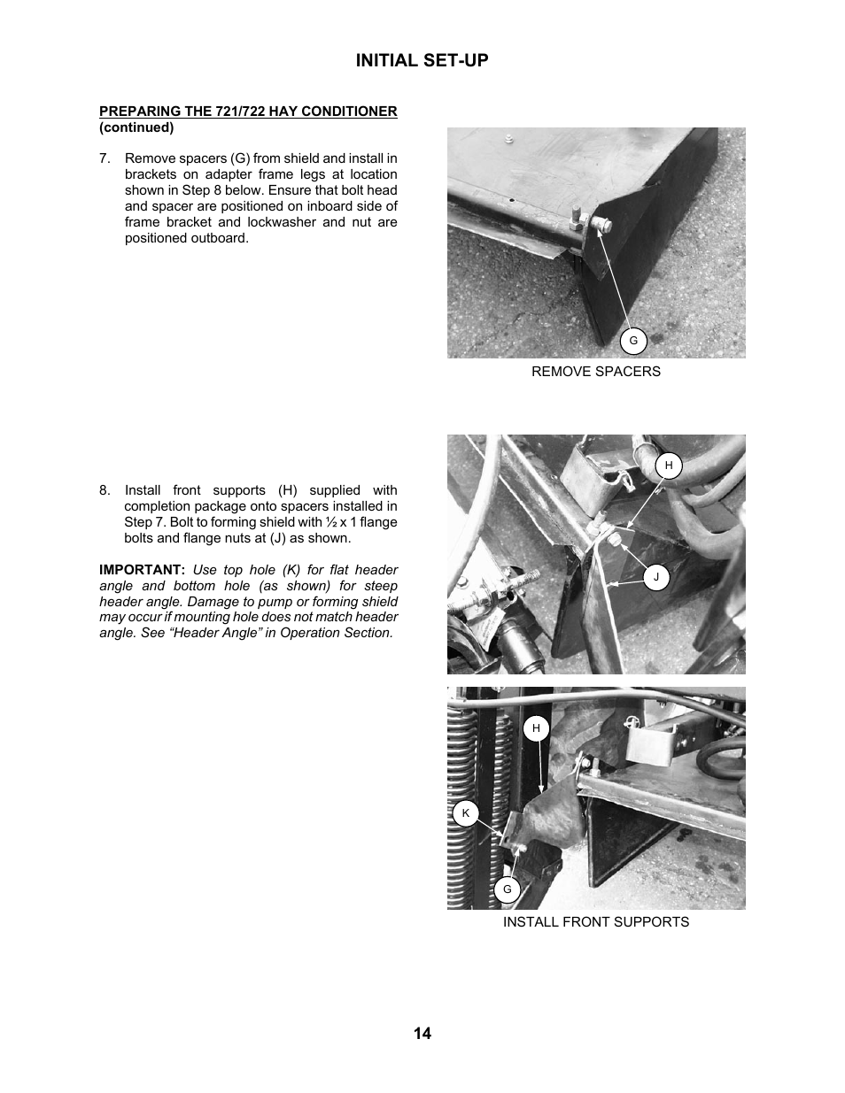 Initial set-up | MacDon 802 Bi-Directional Adapter User Manual | Page 15 / 44