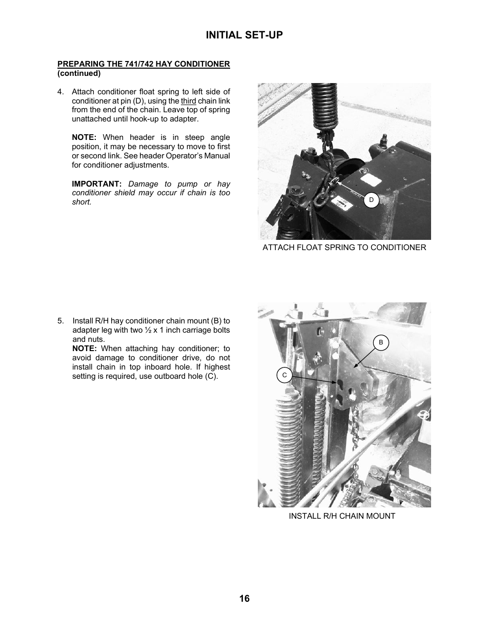Initial set-up | MacDon 802 Bi-Directional Adapter User Manual | Page 17 / 44