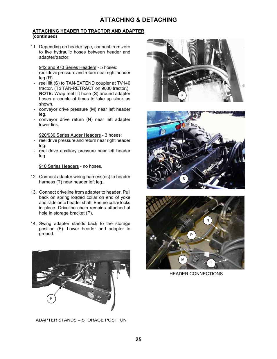 Attaching & detaching | MacDon 802 Bi-Directional Adapter User Manual | Page 26 / 44