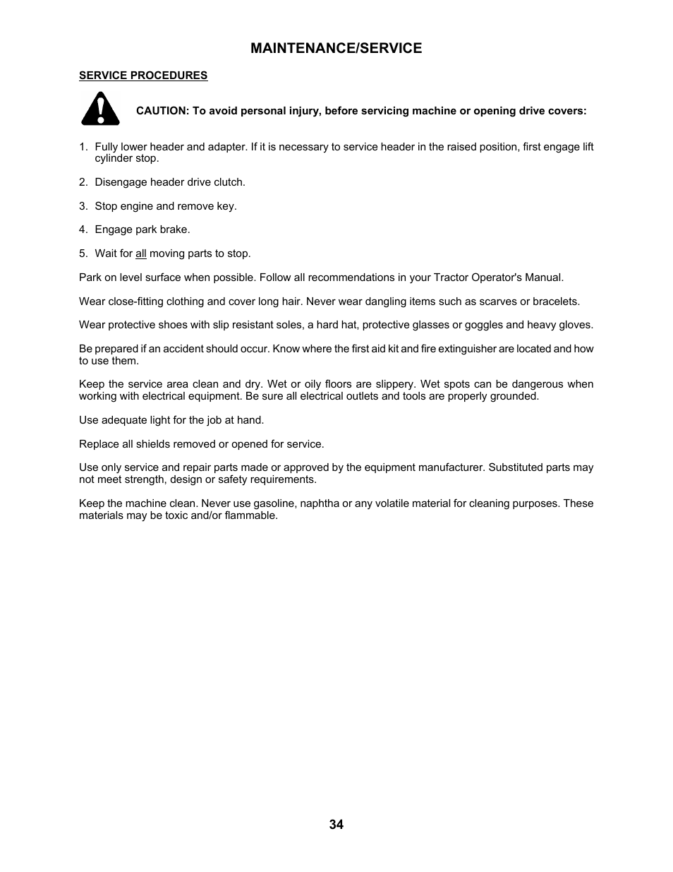 Maintenance/service | MacDon 802 Bi-Directional Adapter User Manual | Page 35 / 44