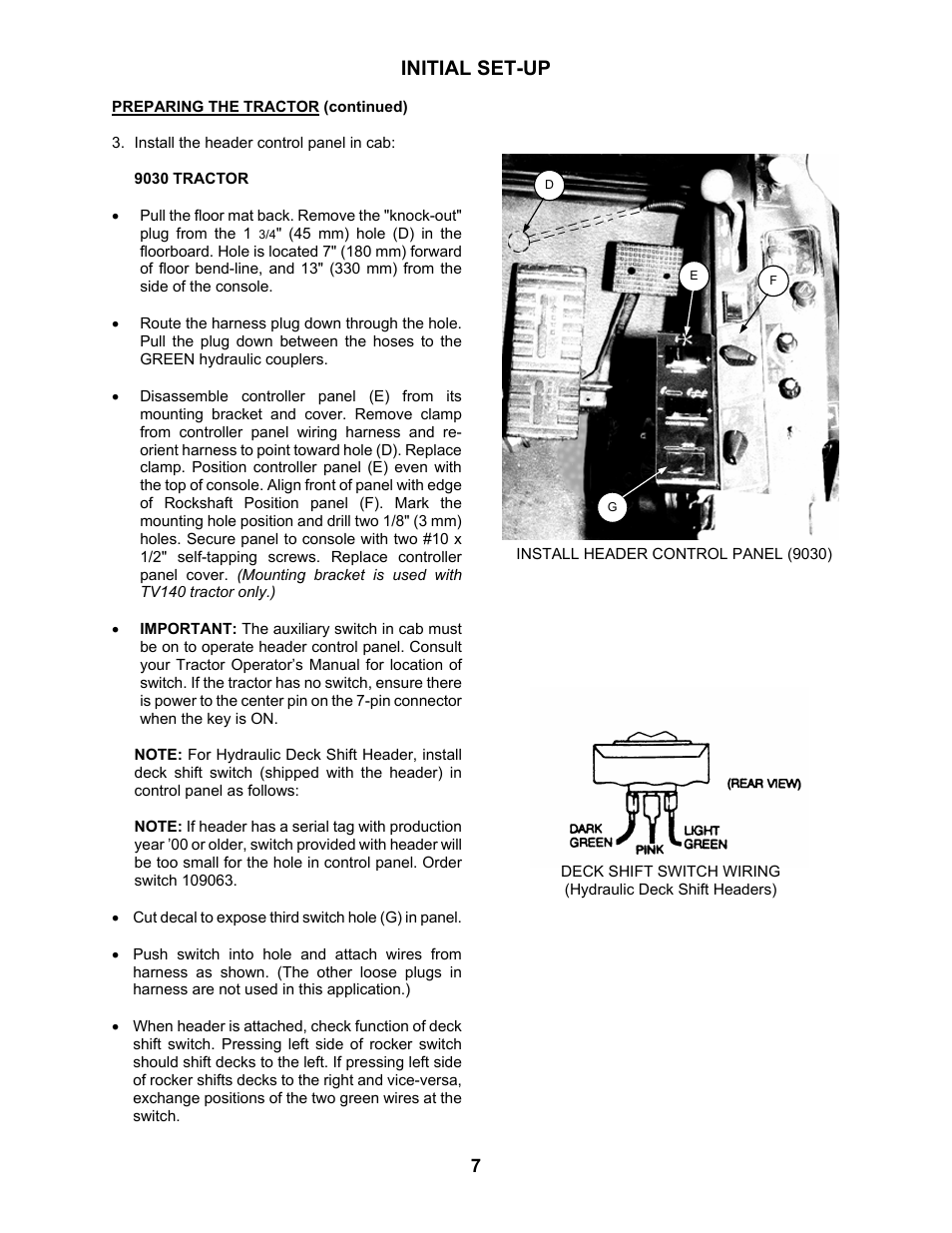 Initial set-up | MacDon 802 Bi-Directional Adapter User Manual | Page 8 / 44