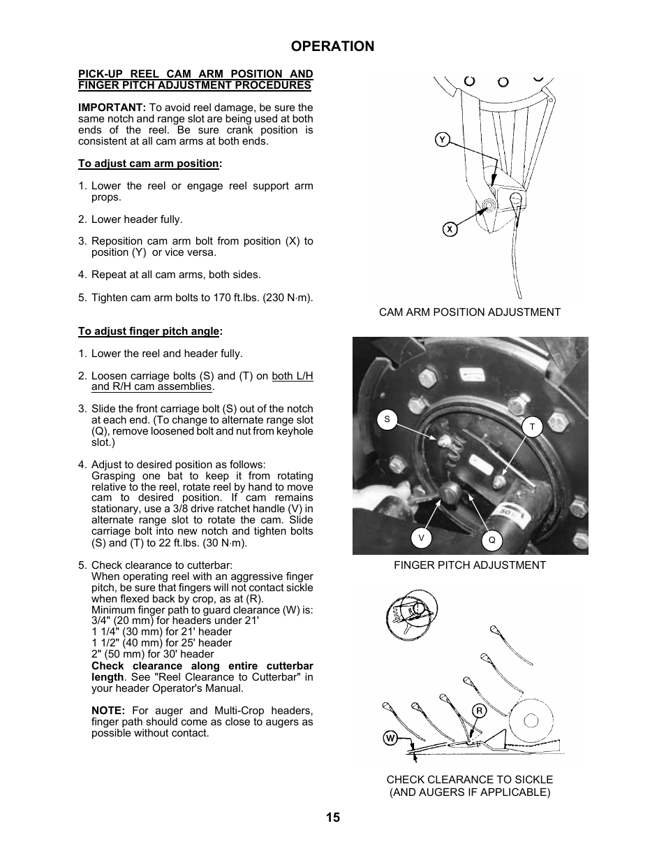 Operation | MacDon 2000B Pick-Up Reel User Manual | Page 16 / 30