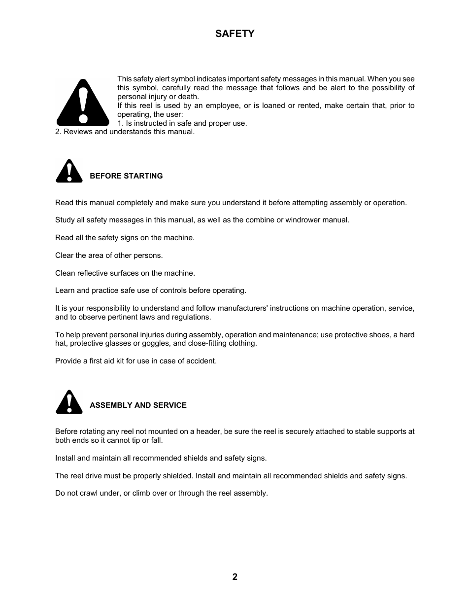 MacDon 2000B Pick-Up Reel User Manual | Page 3 / 30