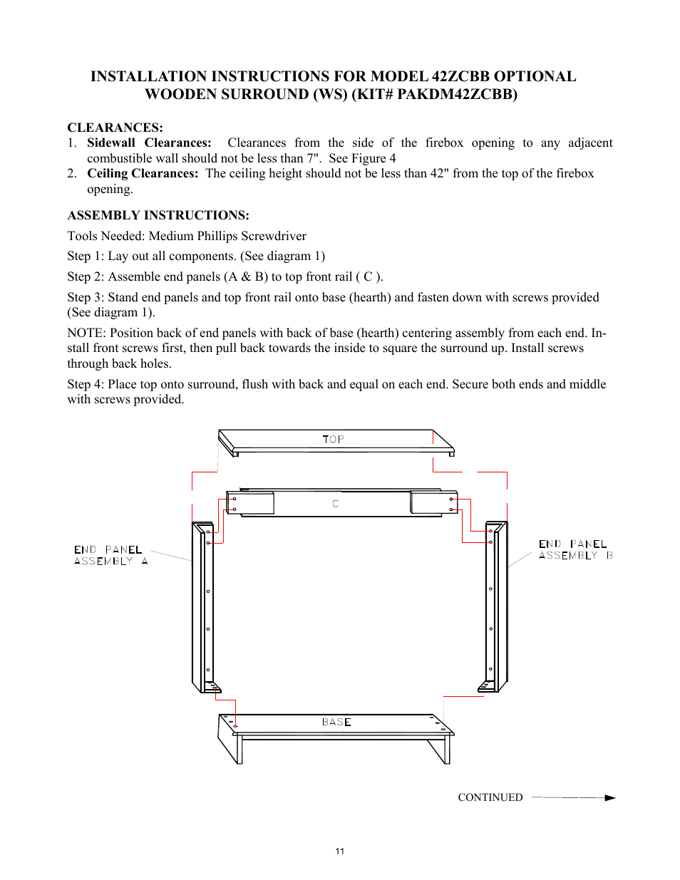 Tools needed: medium phillips screwdriver, Step 1: lay out all components. (see diagram 1) | New Buck Corporation 42ZCBB User Manual | Page 13 / 22