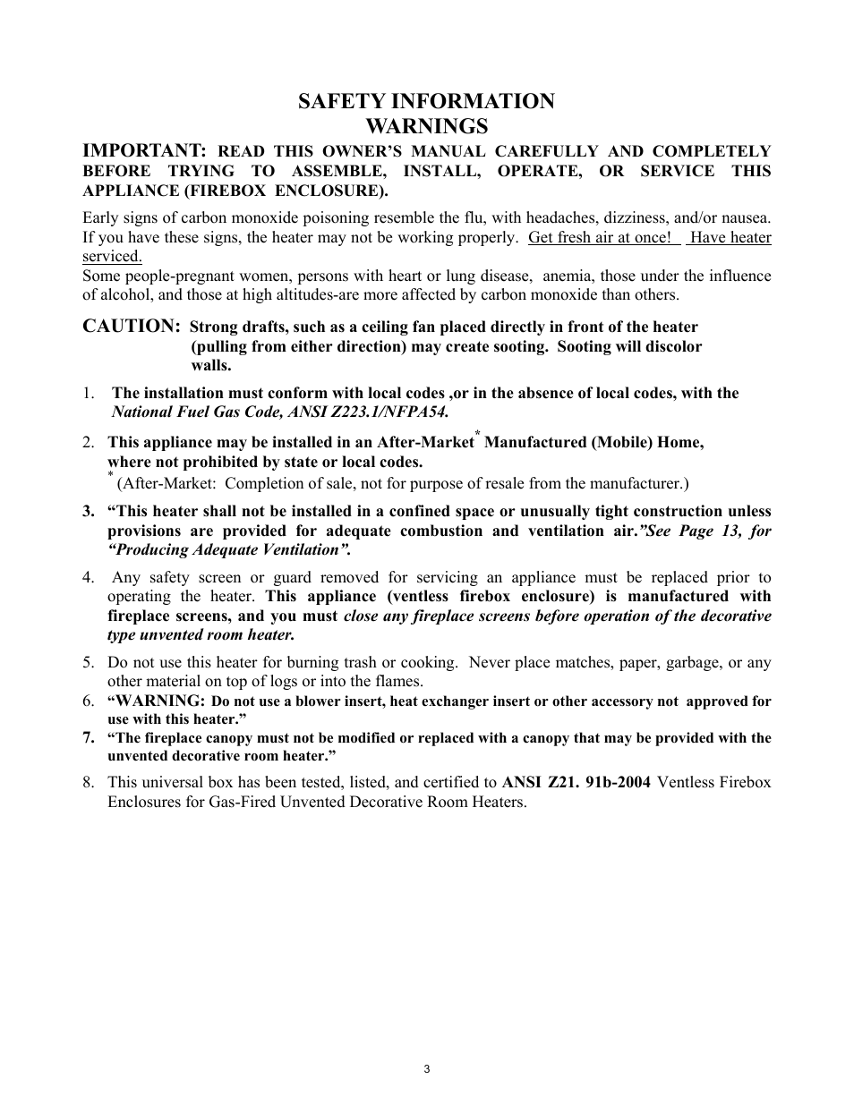 Safety information warnings, Important, Caution | New Buck Corporation 42ZCBB User Manual | Page 5 / 22